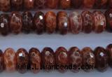 CAG1492 15.5 inches 6*12mm faceted rondelle natural fire agate beads