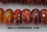 CAG1495 15.5 inches 10*20mm faceted rondelle natural fire agate beads