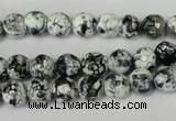 CAG1507 15.5 inches 8mm faceted round fire crackle agate beads