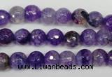 CAG1512 15.5 inches 8mm faceted round fire crackle agate beads