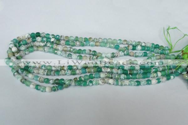 CAG1517 15.5 inches 8mm faceted round fire crackle agate beads