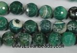 CAG1527 15.5 inches 10mm faceted round fire crackle agate beads