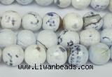 CAG1530 15.5 inches 10mm faceted round fire crackle agate beads