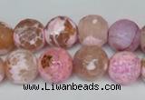 CAG1536 15.5 inches 12mm faceted round fire crackle agate beads