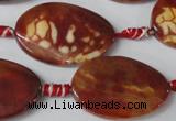 CAG1589 15.5 inches 20*30mm twisted oval fire crackle agate beads