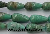 CAG1601 15.5 inches 10*20mm teardrop green grass agate gemstone beads