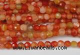 CAG1654 15.5 inches 4mm faceted round red agate gemstone beads