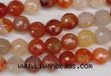 CAG1656 15.5 inches 8mm faceted round red agate gemstone beads