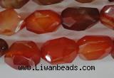 CAG1673 15.5 inches 14*18mm faceted nuggets red agate gemstone beads