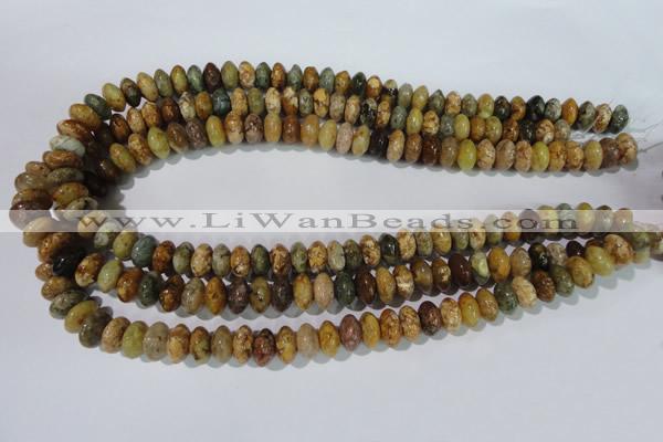 CAG1721 15.5 inches 6*10mm rondelle rainbow agate beads wholesale