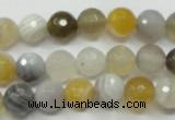 CAG1812 15.5 inches 8mm faceted round Chinese botswana agate beads