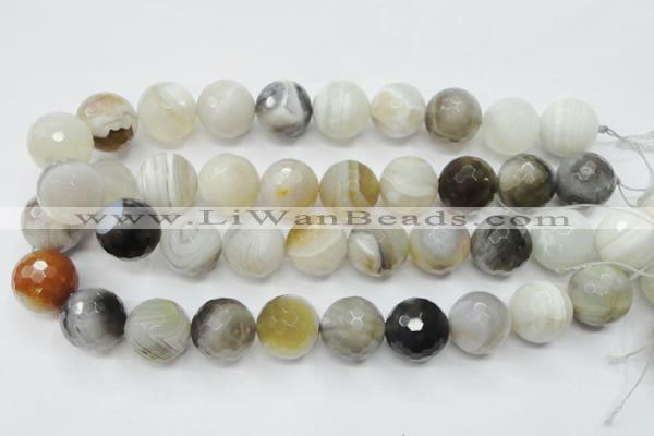 CAG1818 15.5 inches 20mm faceted round Chinese botswana agate beads