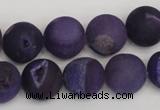 CAG1852 15.5 inches 14mm round matte druzy agate beads whholesale