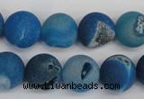 CAG1856 15.5 inches 14mm round matte druzy agate beads whholesale