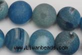 CAG1858 15.5 inches 18mm round matte druzy agate beads whholesale