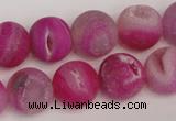 CAG1861 15.5 inches 14mm round matte druzy agate beads whholesale