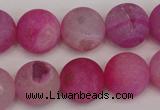 CAG1866 15.5 inches 16mm round matte druzy agate beads whholesale