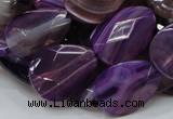 CAG206 15.5 inches 10*20mm faceted teardrop purple agate beads