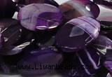 CAG208 15.5 inches 18*25mm faceted oval purple agate gemstone beads