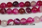 CAG2086 15.5 inches 8mm faceted round fuchsia line agate beads