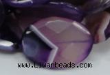 CAG209 15.5 inches 22*30mm faceted oval purple agate gemstone beads