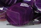 CAG211 15.5 inches 30*40mm faceted oval purple agate gemstone beads