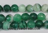 CAG2114 15.5 inches 10mm faceted round green line agate beads