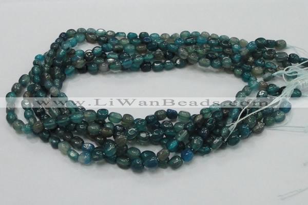 CAG212 15.5 inches 6*8mm freeform blue agate gemstone beads