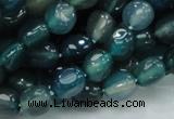 CAG213 15.5 inches 8*10mm freeform blue agate gemstone beads