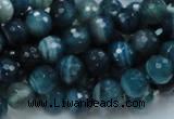 CAG214 15.5 inches 8mm faceted round blue agate gemstone beads