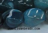 CAG221 15.5 inches 17*25mm twisted blue agate gemstone beads