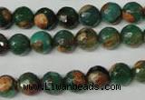 CAG2222 15.5 inches 8mm faceted round fire crackle agate beads