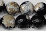 CAG2247 15.5 inches 18mm faceted round fire crackle agate beads