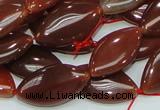 CAG226 15.5 inches 12*23mm marquise red agate gemstone beads