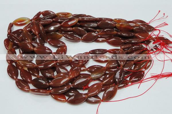 CAG226 15.5 inches 12*23mm marquise red agate gemstone beads