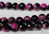 CAG2262 15.5 inches 8mm faceted round fire crackle agate beads