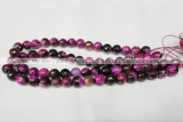 CAG2263 15.5 inches 10mm faceted round fire crackle agate beads