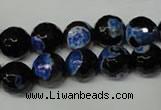 CAG2275 15.5 inches 14mm faceted round fire crackle agate beads