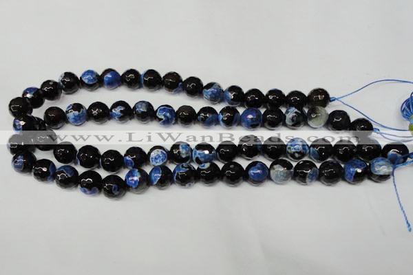 CAG2278 15.5 inches 20mm faceted round fire crackle agate beads