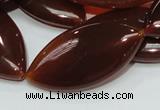 CAG228 15.5 inches 20*40mm marquise red agate gemstone beads