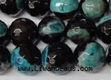 CAG2287 15.5 inches 18mm faceted round fire crackle agate beads