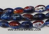 CAG2290 15.5 inches 8*12mm faceted rice fire crackle agate beads