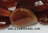 CAG230 15.5 inches 22*30mm faceted twisted teardrop red agate beads