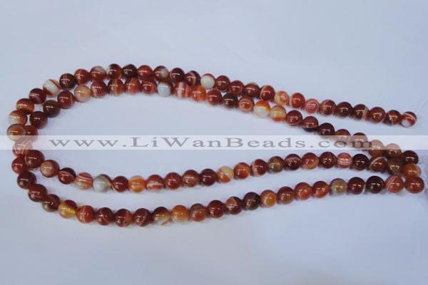 CAG2322 15.5 inches 8mmround red line agate beads wholesale