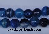 CAG2343 15.5 inches 10mm round blue line agate beads wholesale