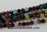 CAG2350 15.5 inches 4mm faceted round multi colored agate beads