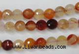 CAG2382 15.5 inches 8mm faceted round red agate beads wholesale