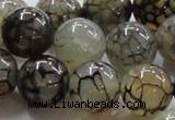 CAG239 15.5 inches round 18mm dragon veins agate gemstone beads