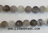 CAG2422 15.5 inches 8mm faceted round Chinese botswana agate beads