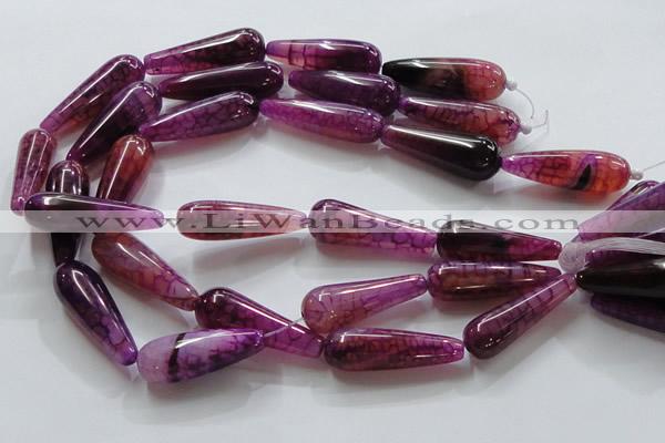 CAG252 15.5 inches teardrop 15*40mm dragon veins agate beads